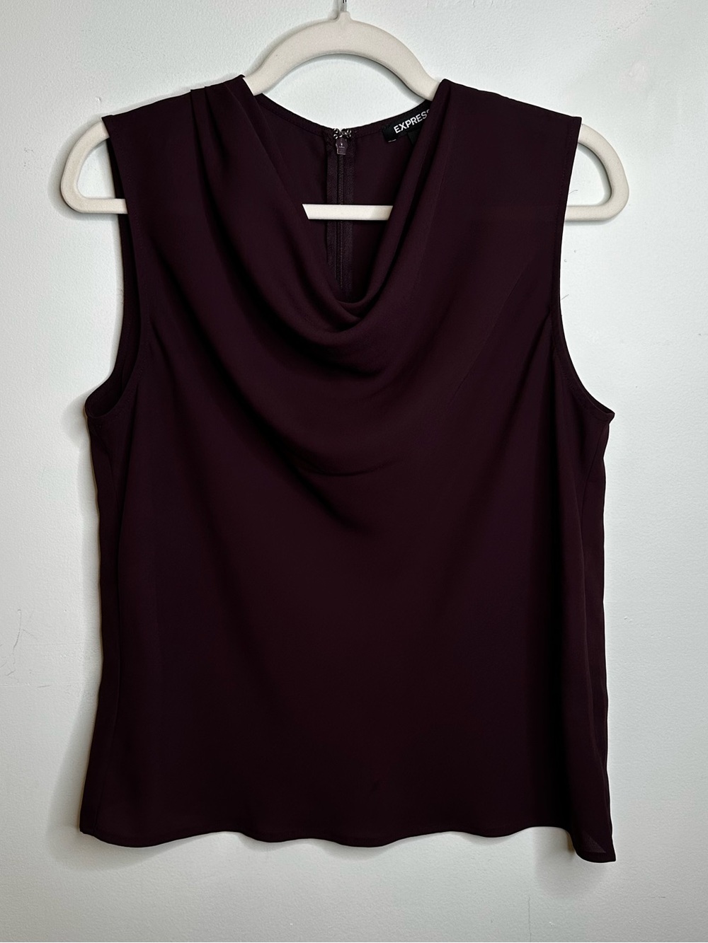 Express Sleeveless Cowl Neck Blouse - Burgundy